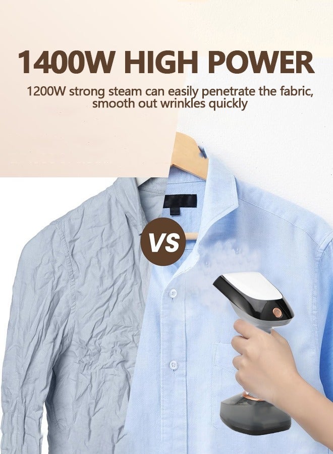 DSP Steamer for Clothes,1400W Portable Handheld Clothing Steamer, 320ML Big Capacity,20 Min Continuous or On Demand Steam,Quick Wrinkle Remover with Fabric Brush for Home,Office - Image 4